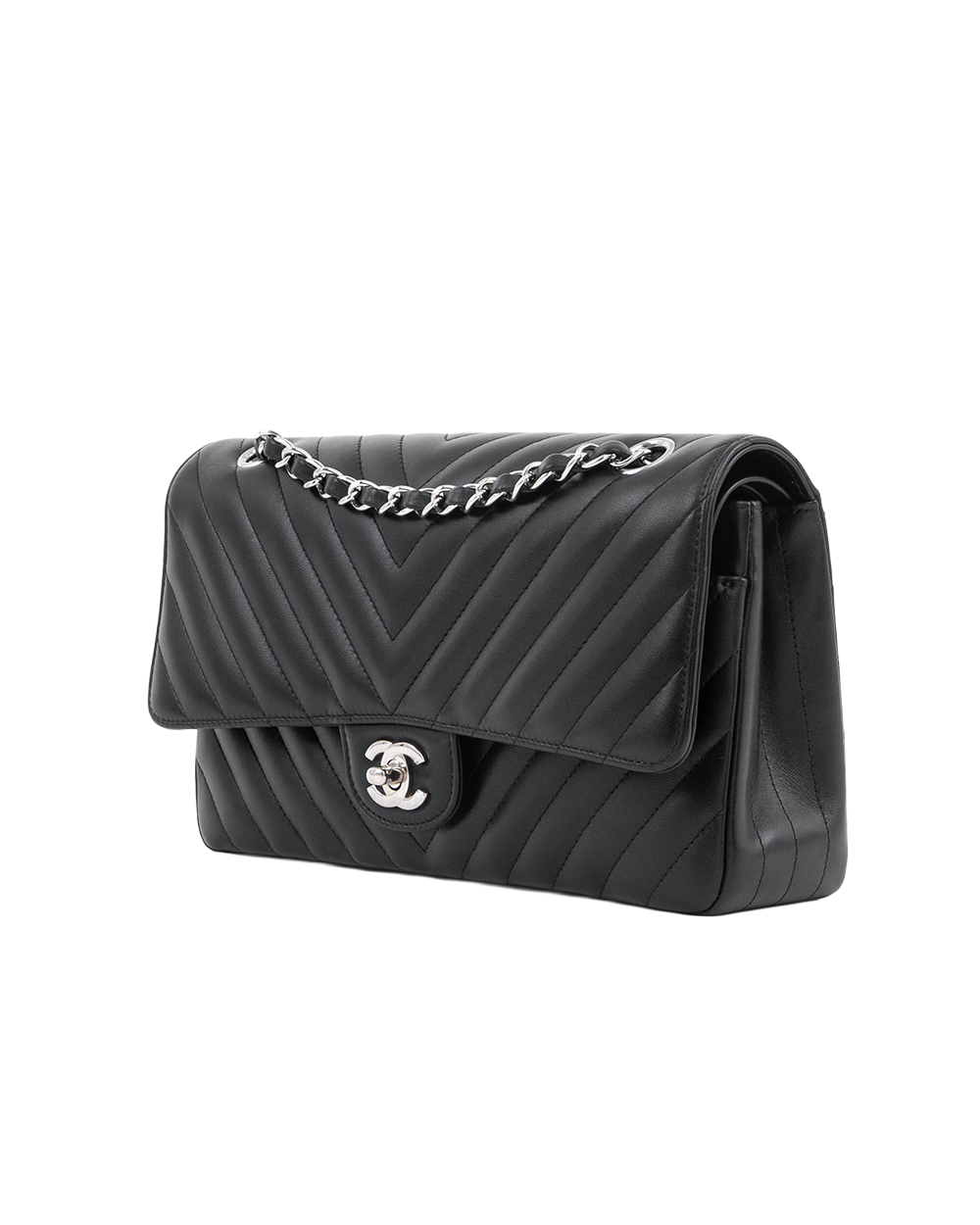 CHANEL CLASSIC 10 BLACK LAMB SHW 30841181 03634