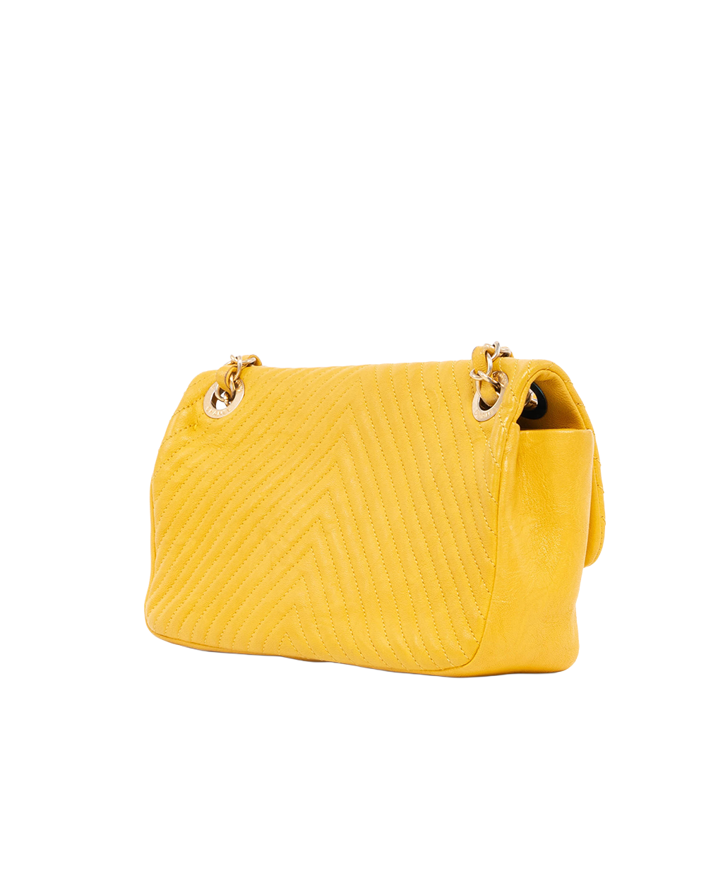 CHANEL CLASSIC 10 YELLOW CHEVRON CALF GHW 22068428 1523