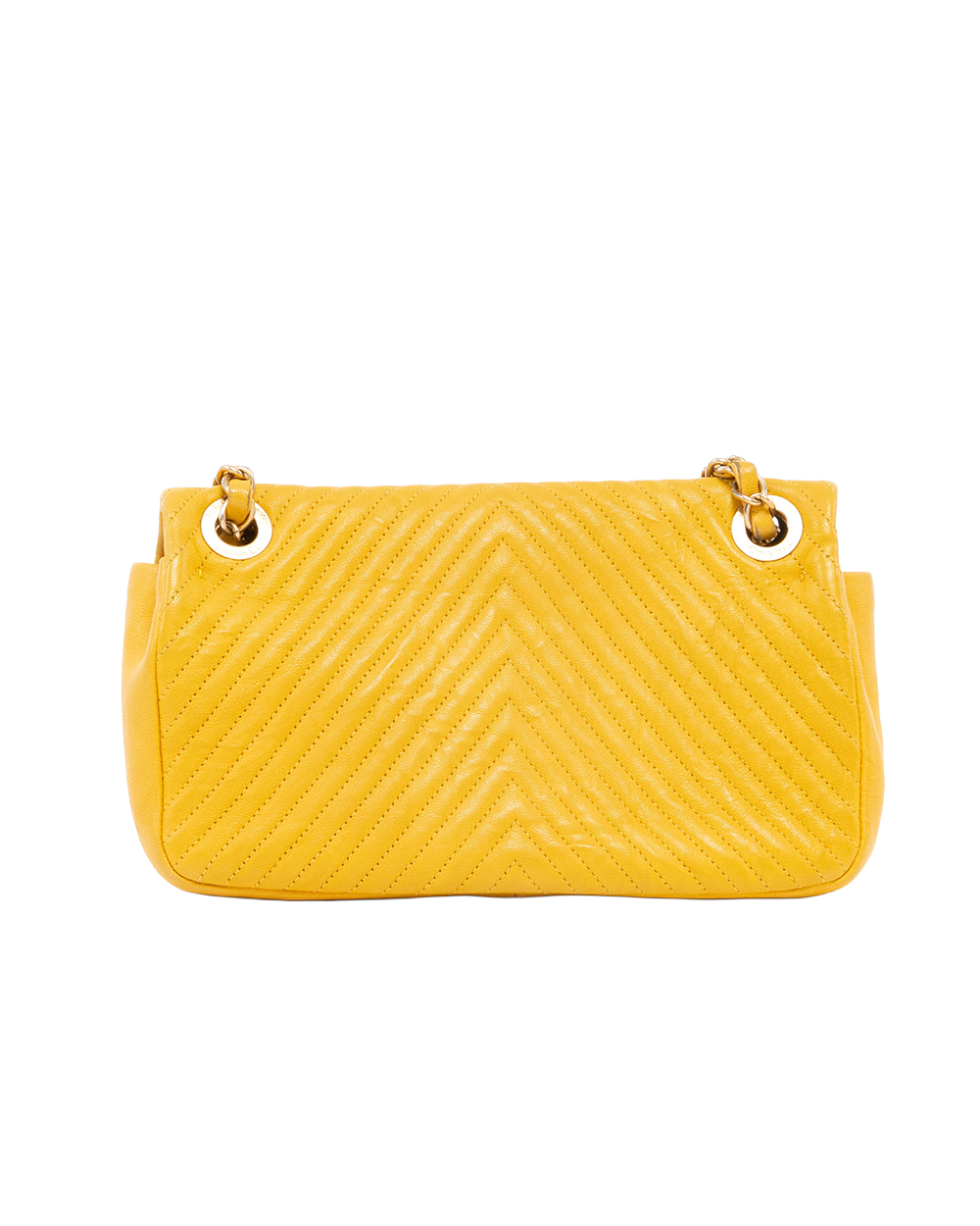 CHANEL CLASSIC 10 YELLOW CHEVRON CALF GHW 22068428 1524