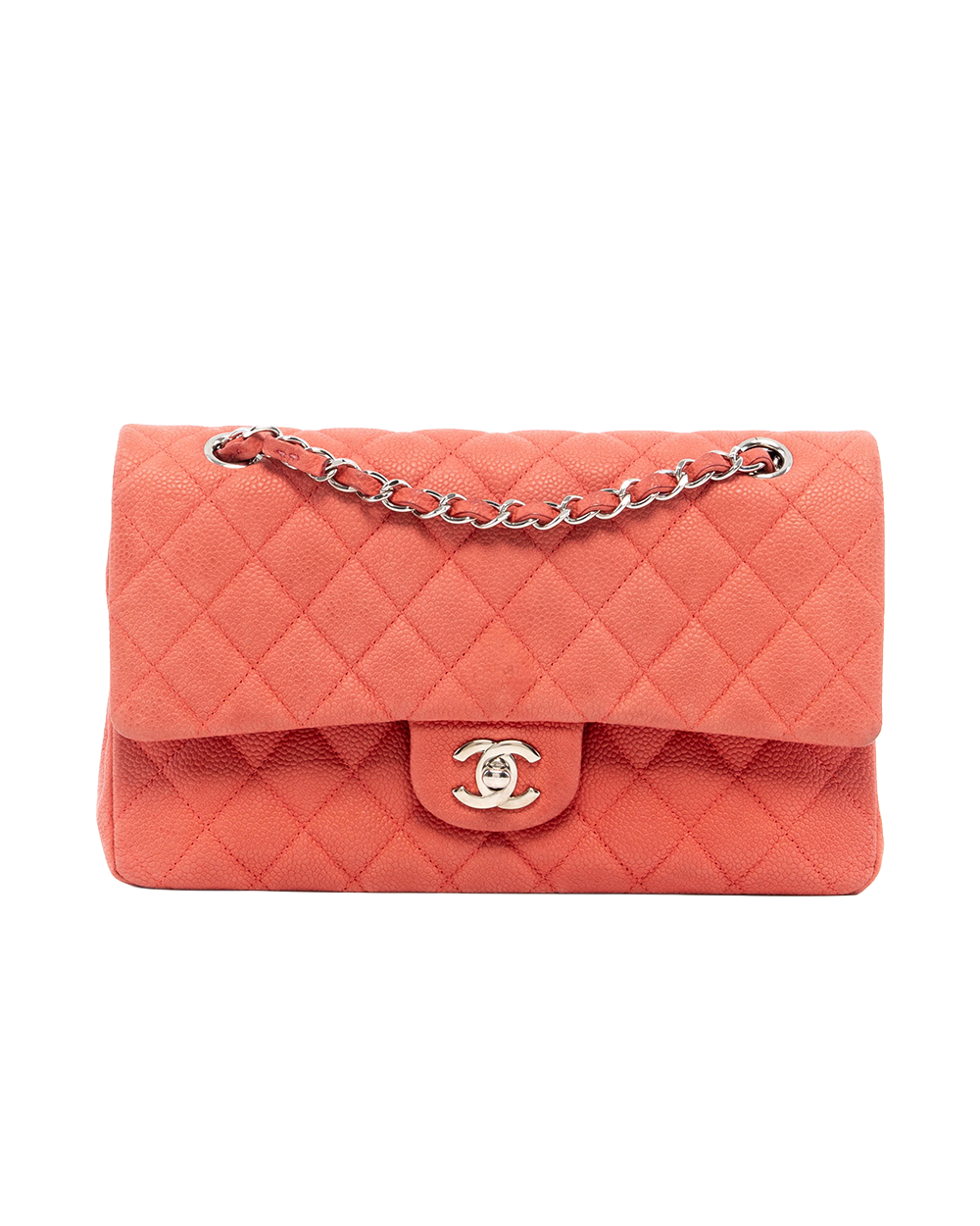 CHANEL CLASSIC 10 RED CAVIAR SUEDE SHW 17987583 04994