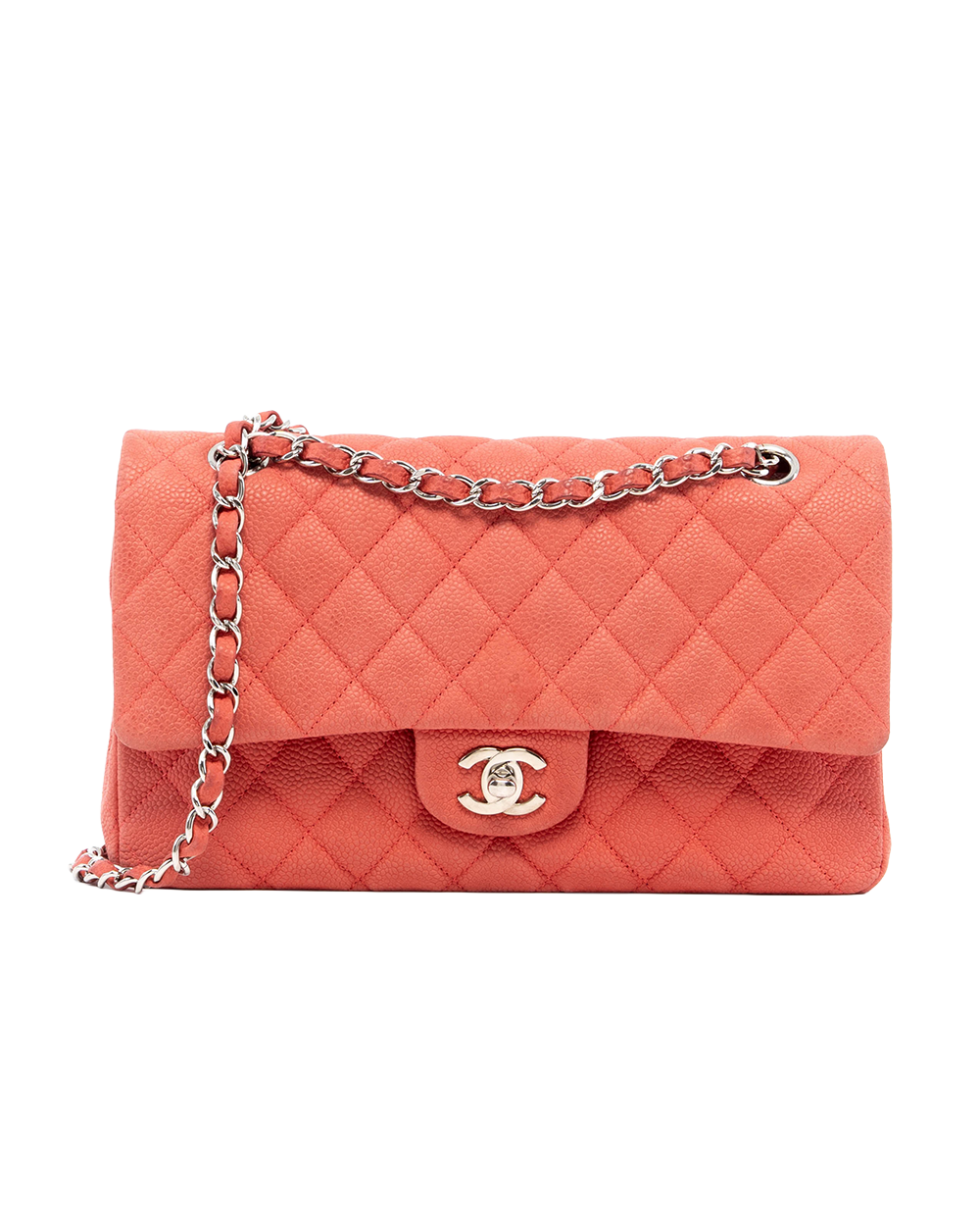 CHANEL CLASSIC 10 RED CAVIAR SUEDE SHW 17987583 04995