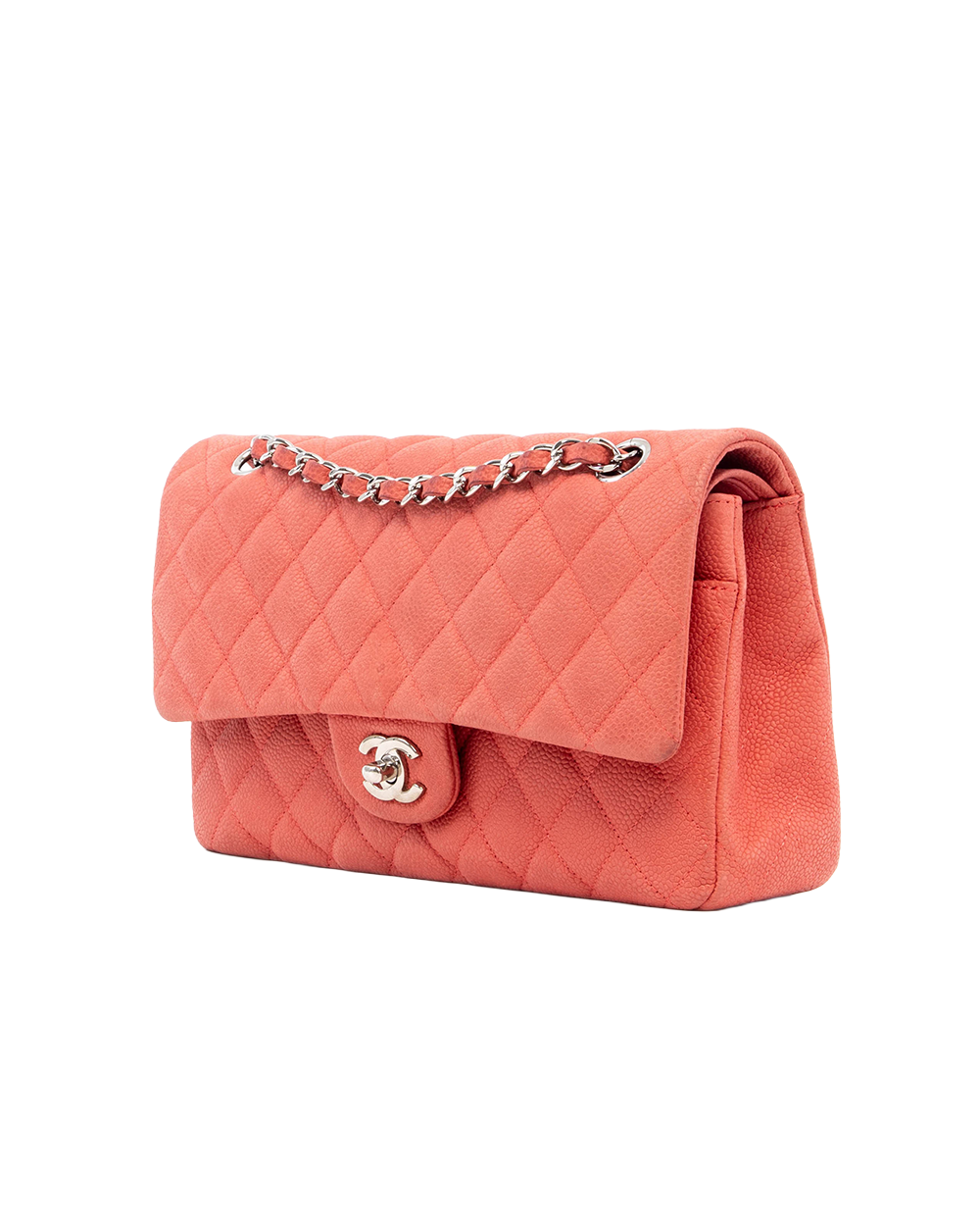 CHANEL CLASSIC 10 RED CAVIAR SUEDE SHW 17987583 04996