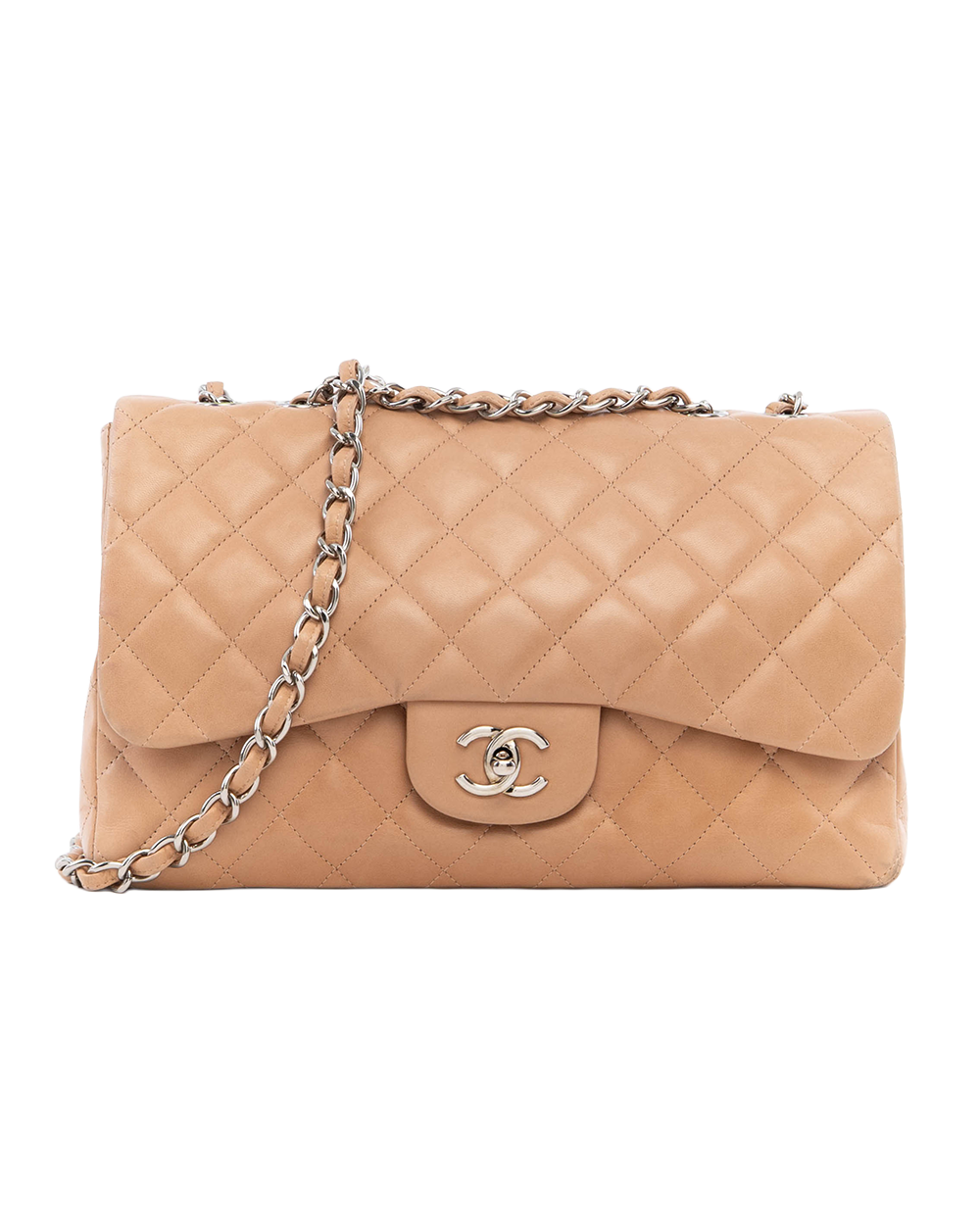 CHANEL CLASSIC 12 BEIGE LAMB SHW 13432936 1113