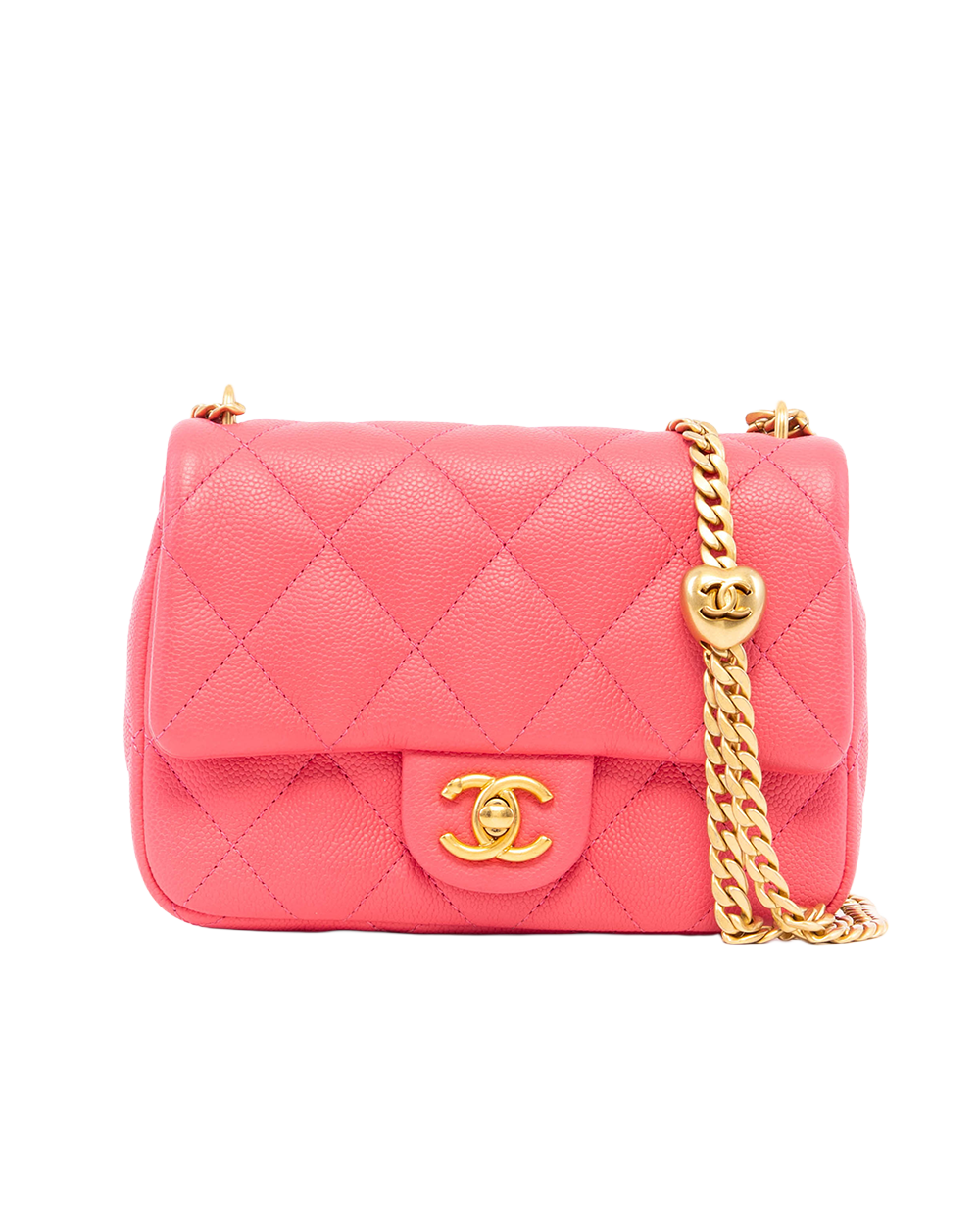 CHANEL CLASSIC ADJ BALL 7 PINK CAVIAR GHW JUE9C9EE 82618