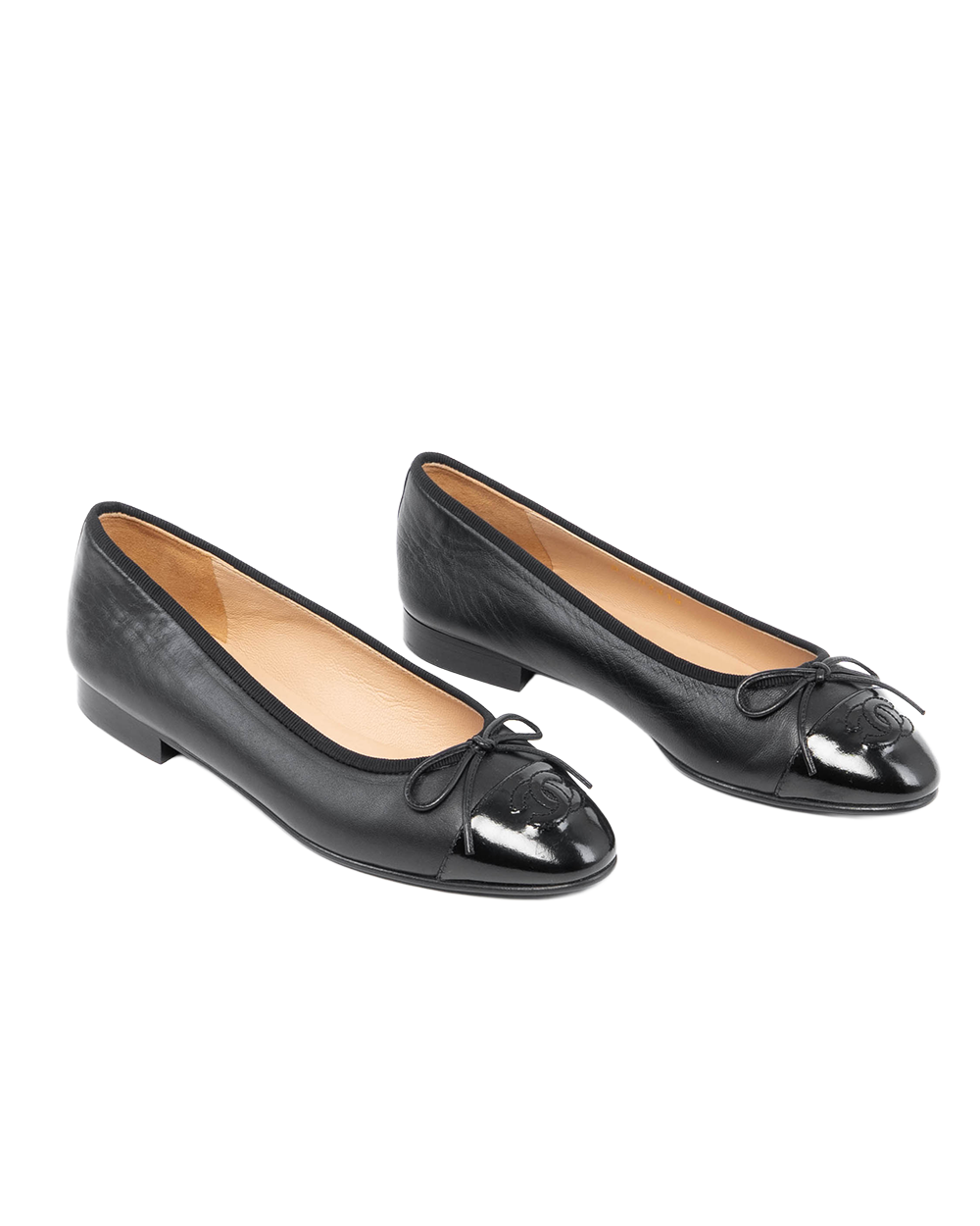 CHANEL ESPADRILLES FLATS SHOES 35 BLACK CALF 0348