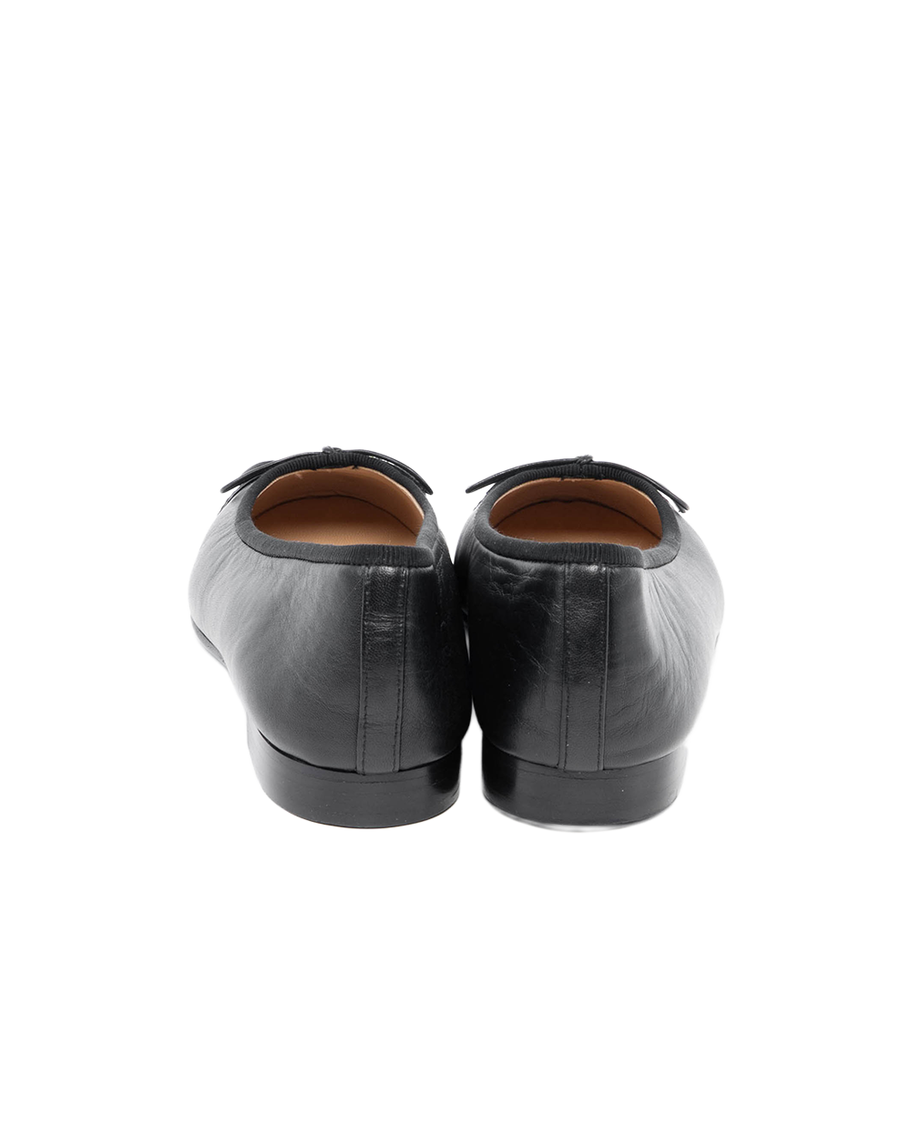 CHANEL ESPADRILLES FLATS SHOES 35 BLACK CALF 0349