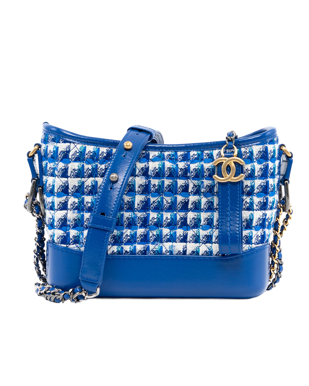 CHANEL GABRIELLE SMALL BLUE TWEED & CALF GHW 27311227 2033