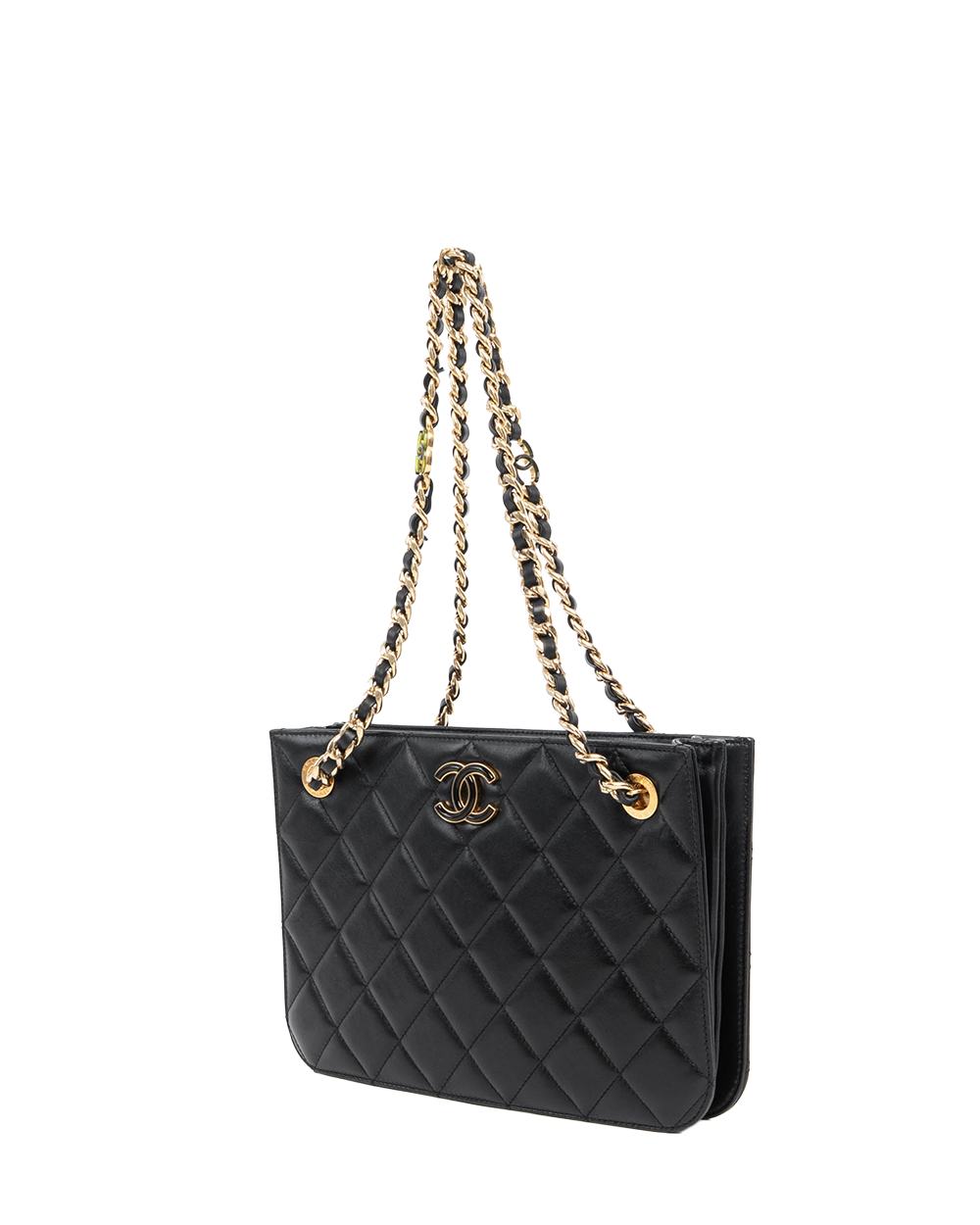 CHANEL HOBO BLACK LAMB GHW T552K9NK 09576