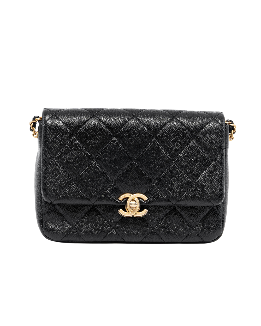CHANEL MELODY FLAP 8.5 BLACK CAVIAR GHW GKNT66G0 04978