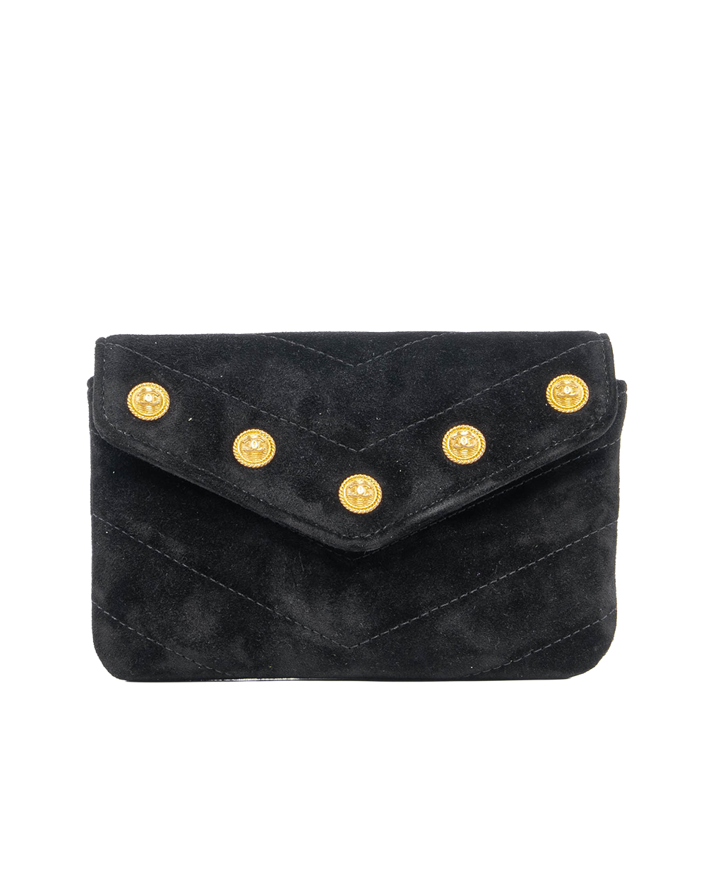 CHANEL POUCH MINI BLACK SUEDE GHW 26099518 00230