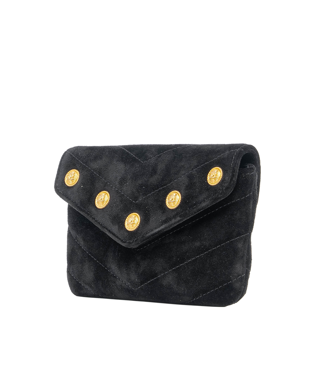 CHANEL POUCH MINI BLACK SUEDE GHW 26099518 00231