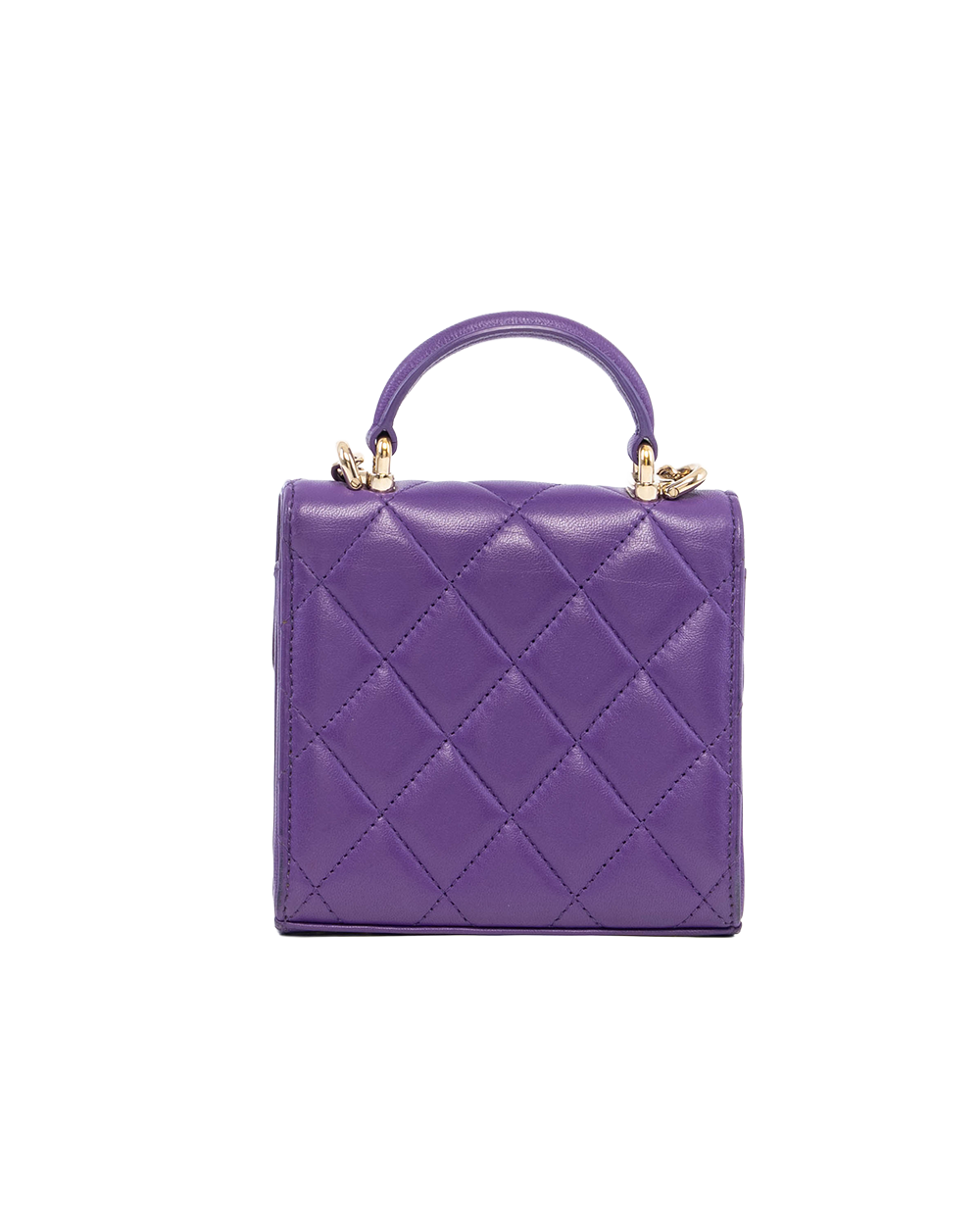 CHANEL TOP HANDLE MINI PURPLE LAMB GHW EHE5NLUC 08268