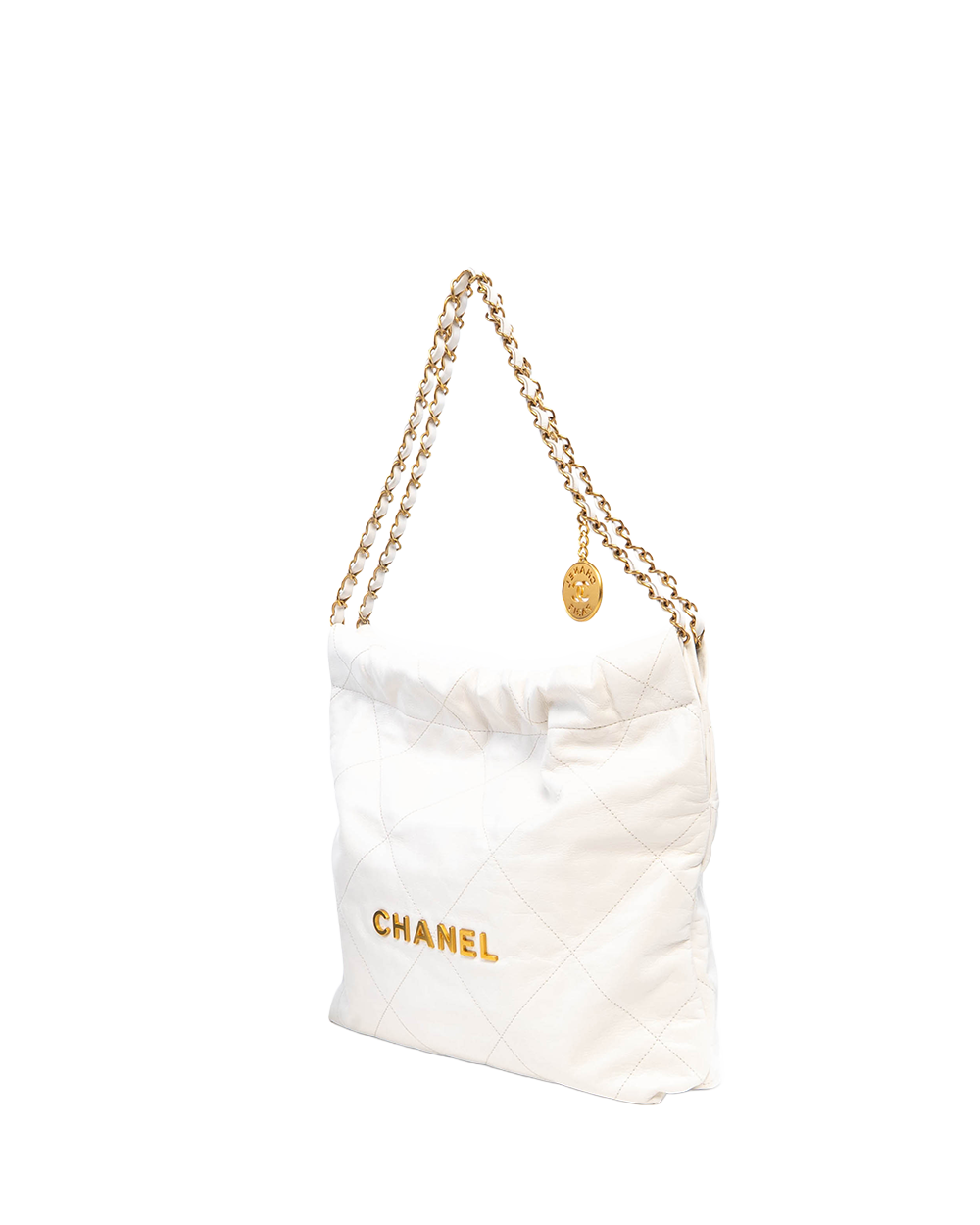 CHANEL TOTE 22 SMALL WHITE CALF GHW N2C39AKL 5215