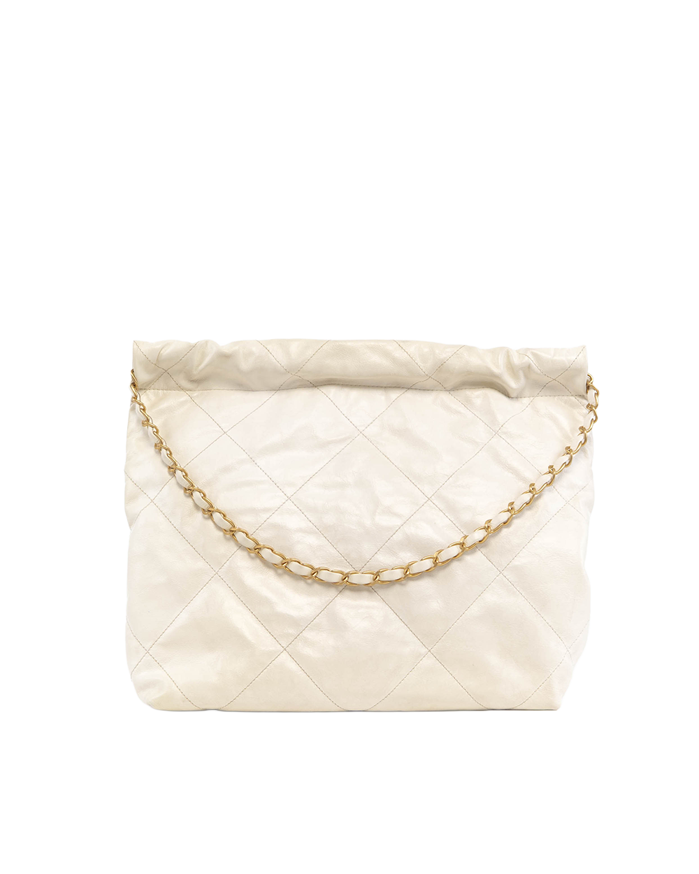 CHANEL TOTE 22 SMALL WHITE LAMB GHW T701U02H 01018