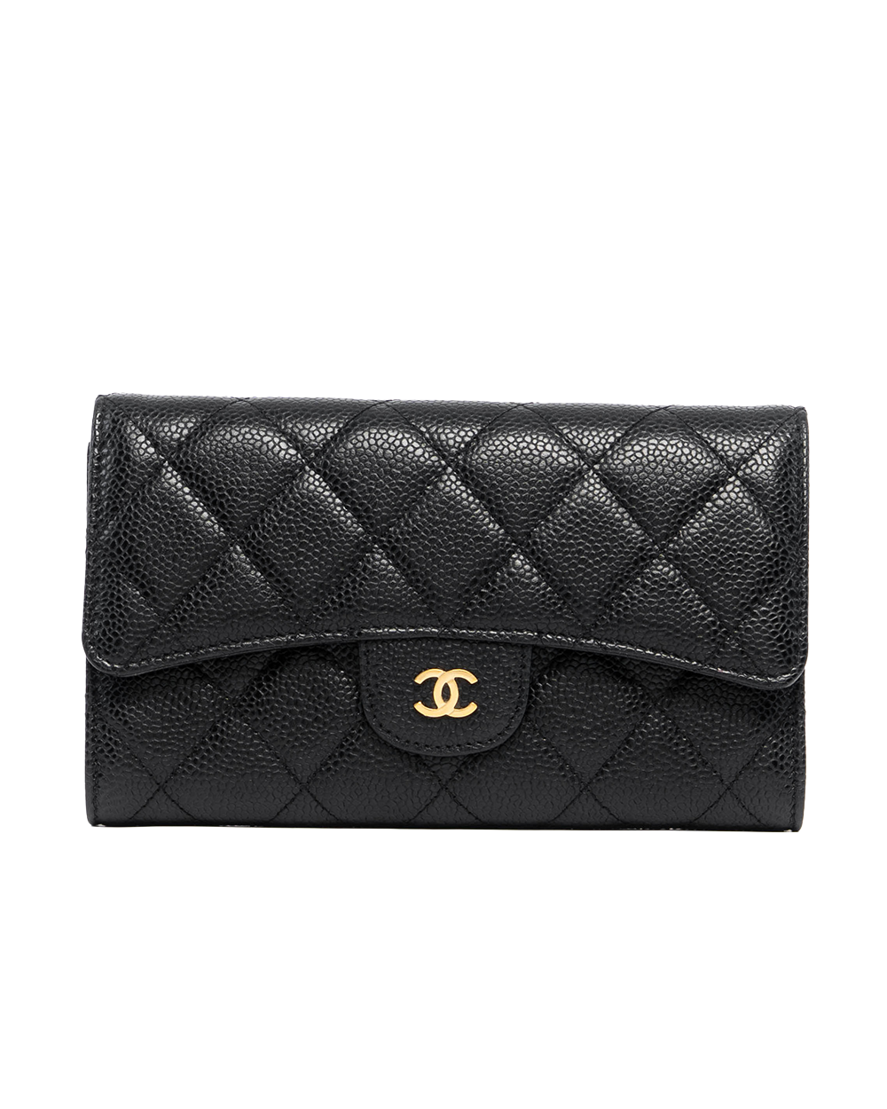 CHANEL TRI FOLD WALLET LONG BLACK CAVIAR SHW 18075523 1244