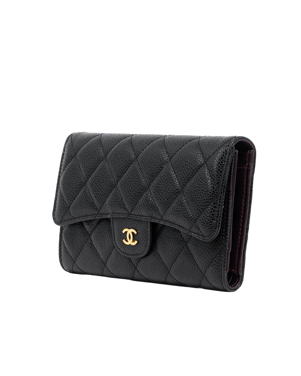 CHANEL TRI FOLD WALLET LONG BLACK CAVIAR SHW 18075523 1245