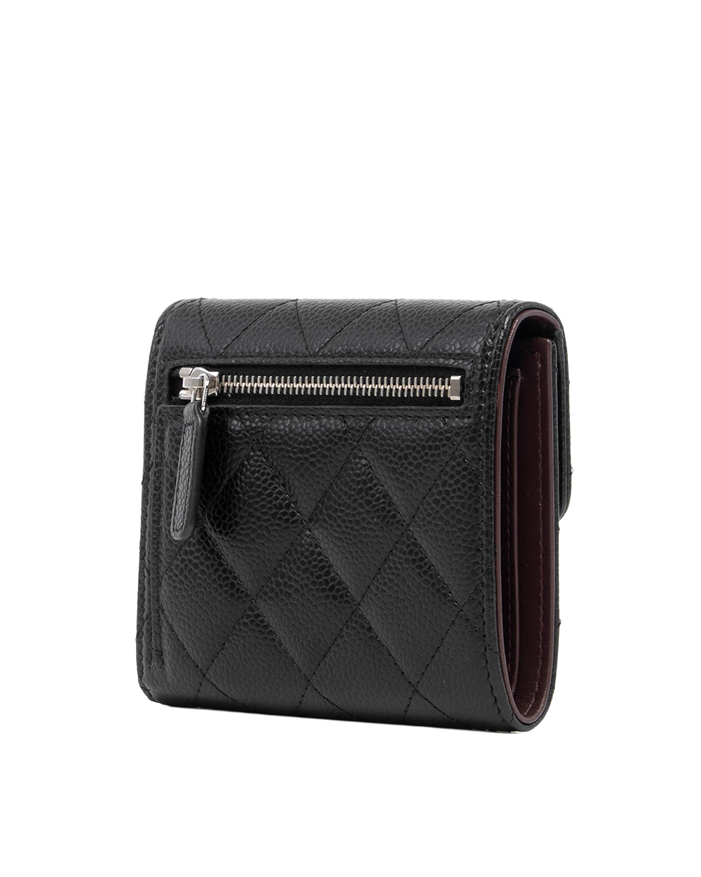 CHANEL TRI FOLD WALLET SHORT BLACK CAVIAR SHW K95648C8 09729