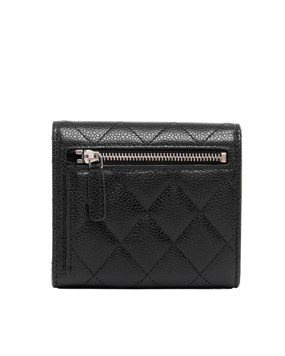 CHANEL TRI FOLD WALLET SHORT BLACK CAVIAR SHW K95648C8 09730