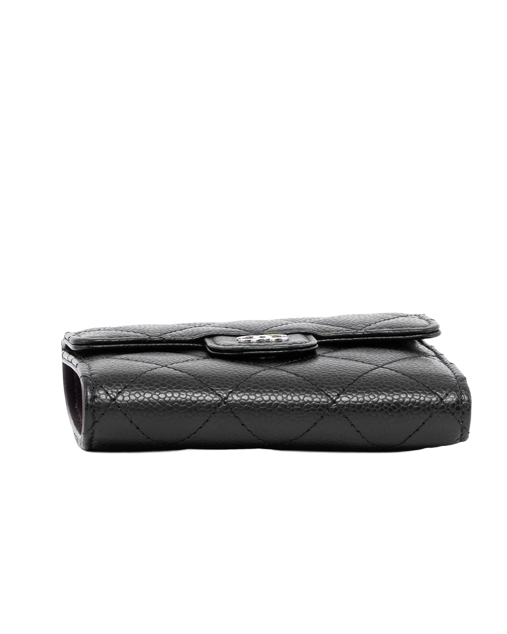 CHANEL TRI FOLD WALLET SHORT BLACK CAVIAR SHW K95648C8 09731