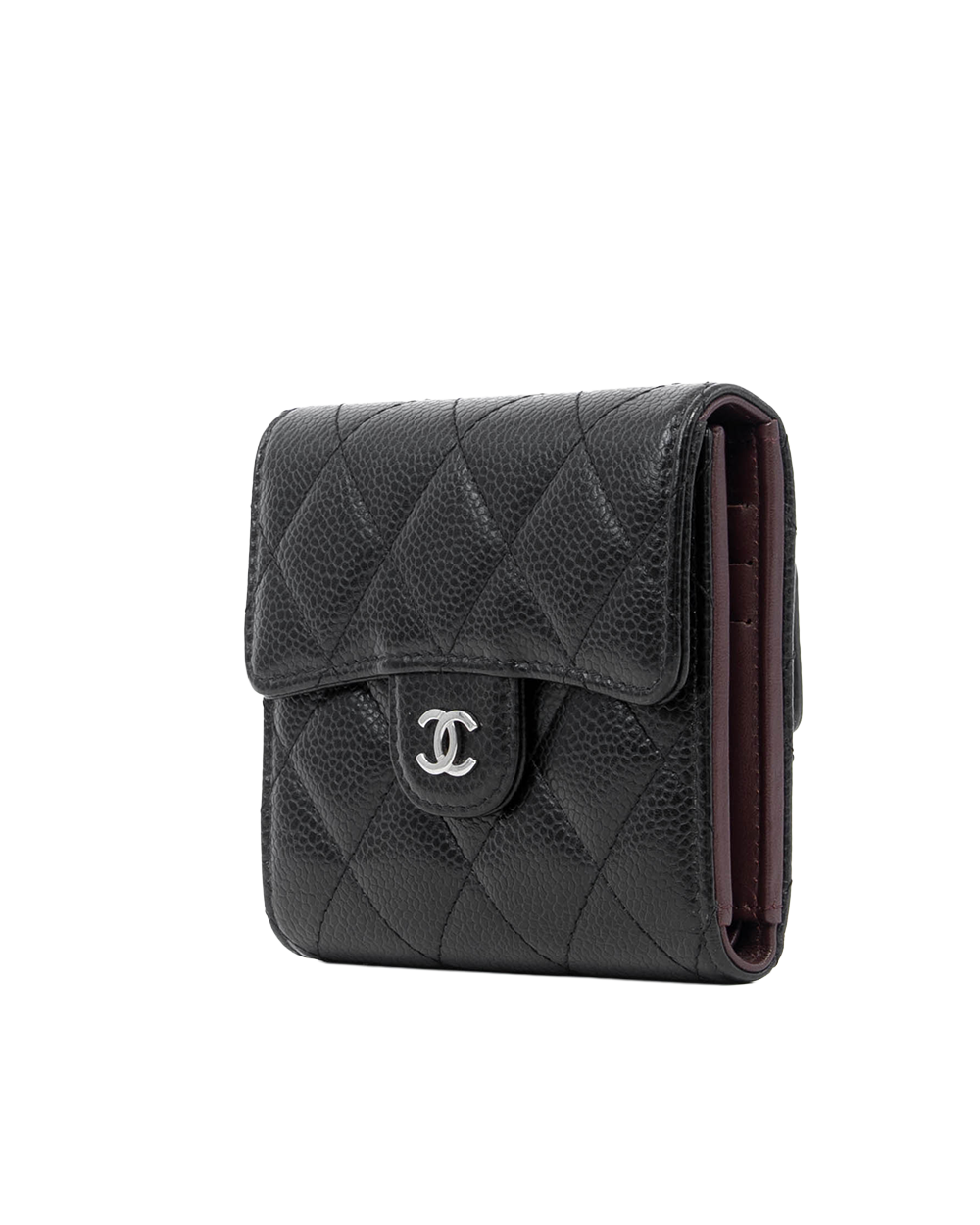 CHANEL TRI FOLD WALLET SHORT BLACK CAVIAR SHW UP282A98 08283