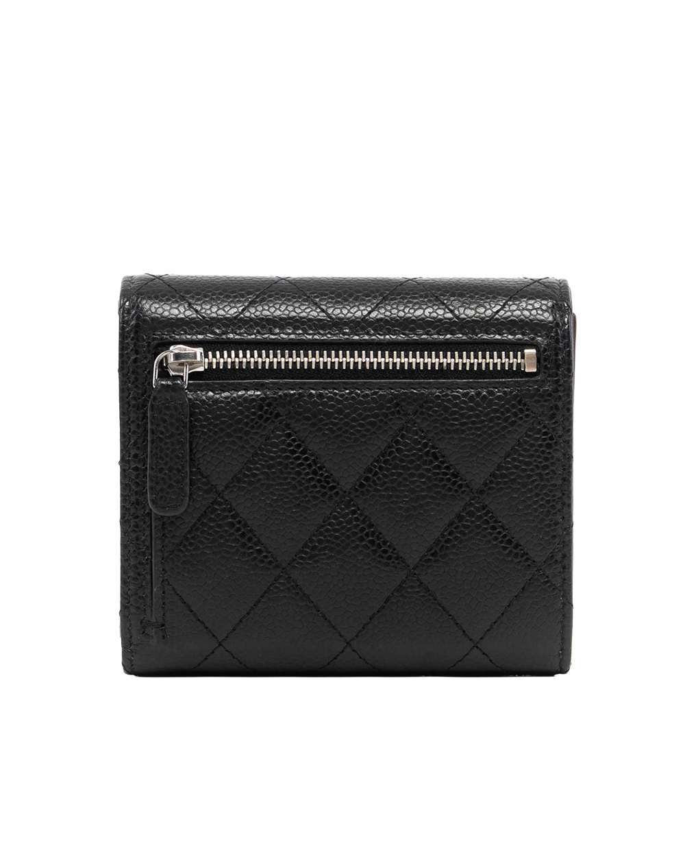 CHANEL TRI FOLD WALLET SHORT BLACK CAVIAR SHW UP282A98 08285