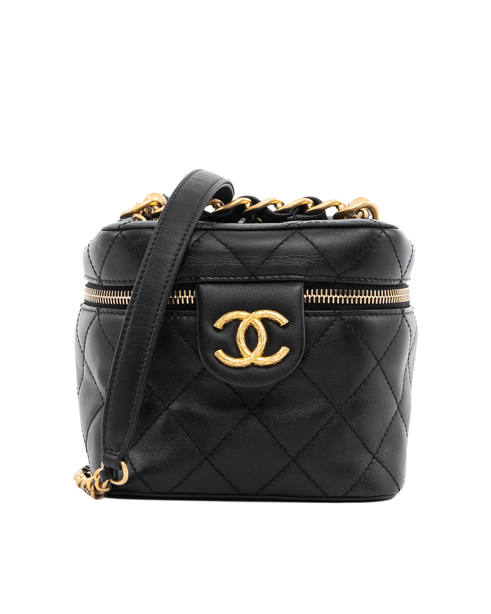 CHANEL VANITY BLACK LAMB GHW TG9PG5JK 08737