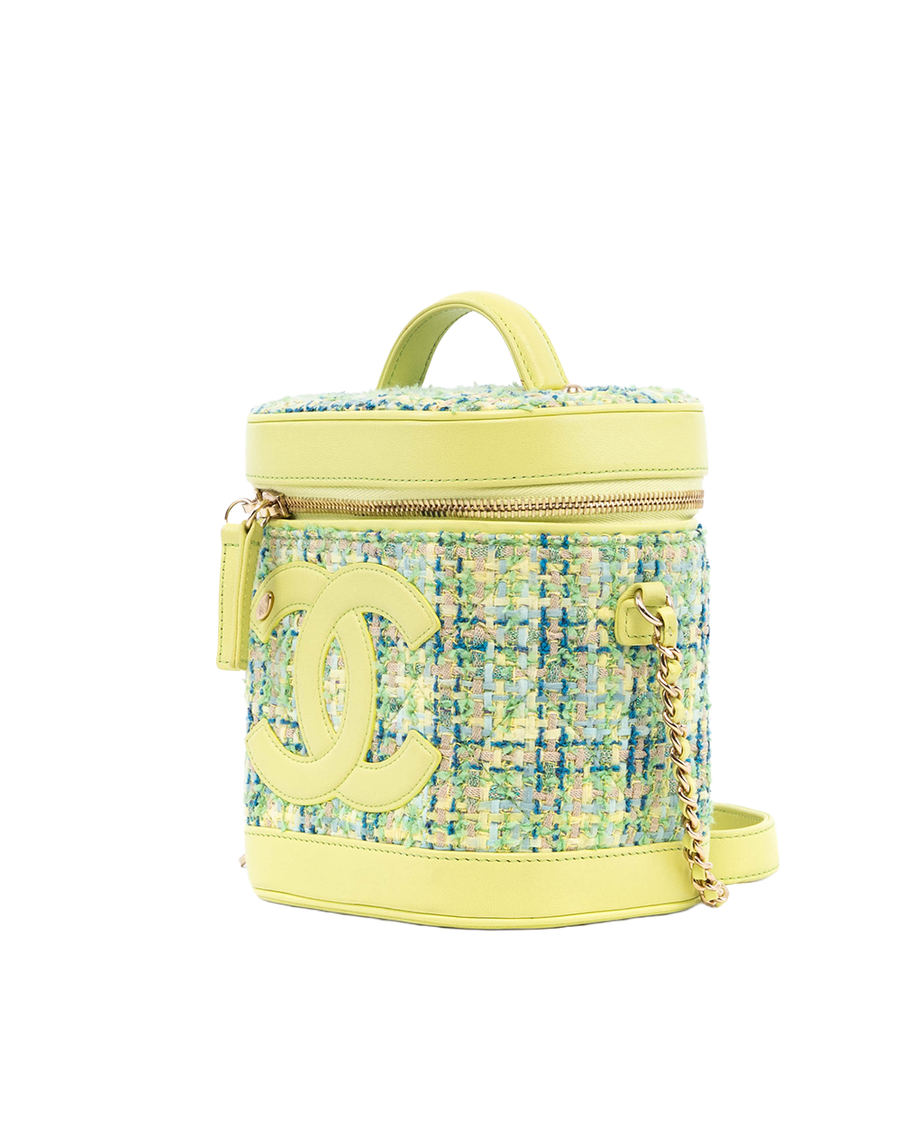CHANEL VANITY GREEN TWEED & CALF GHW 27571168 4040