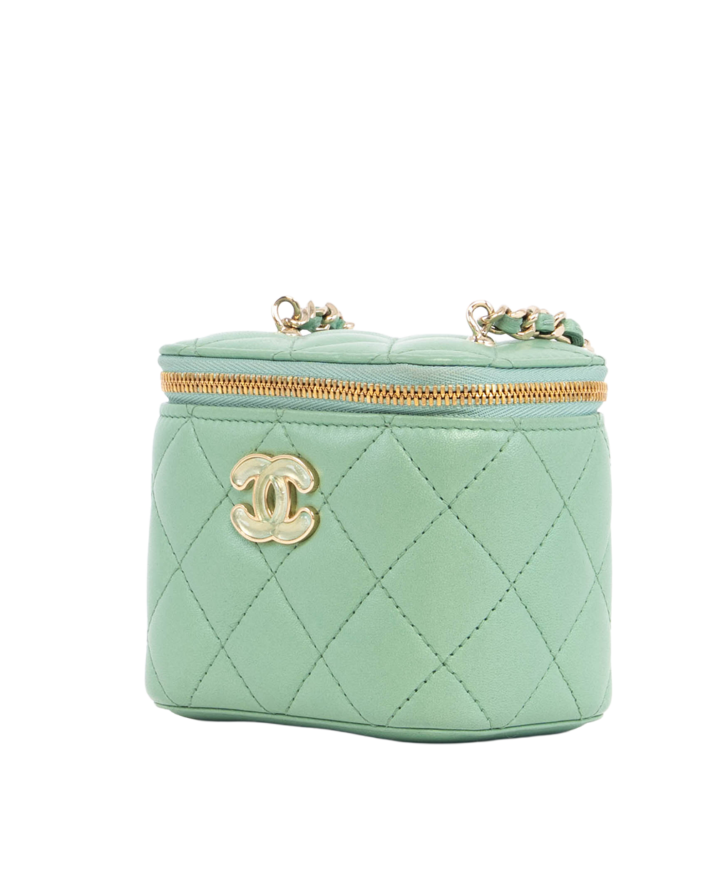 CHANEL VANITY MINI GREEN LAMB GHW TK331L63 01887