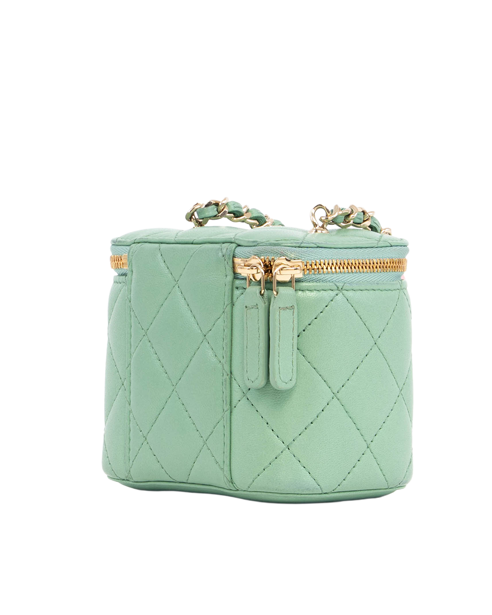 CHANEL VANITY MINI GREEN LAMB GHW TK331L63 01888