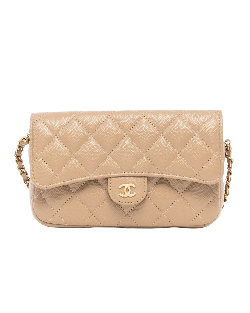 CHANEL WOC ZIPPY MINI BEIGE CAVIAR GHW XA9XC468 0605