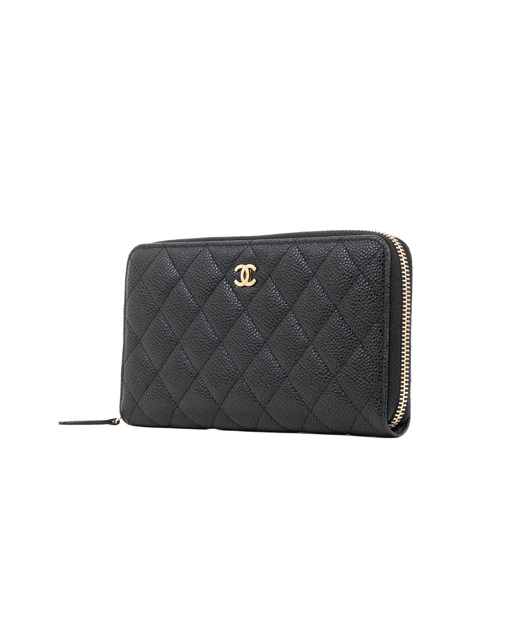 CHANEL ZIPPY LONG BLACK CAVIAR GHW 20839012 00581