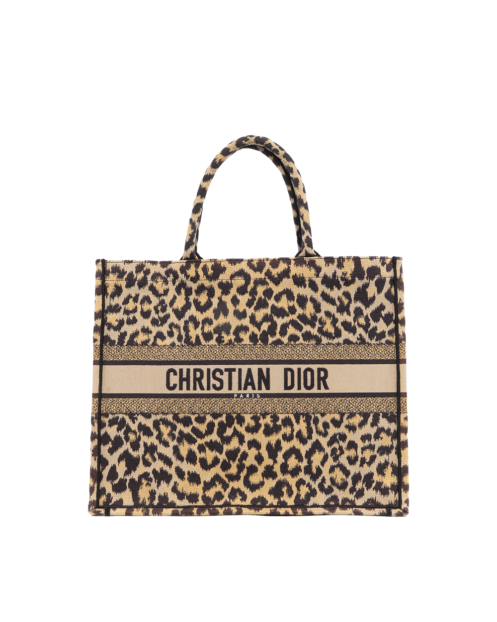 DIOR BOOK TOTE LARGE BROWN LEOPARD JACQUARD 50 MA 0281 1000