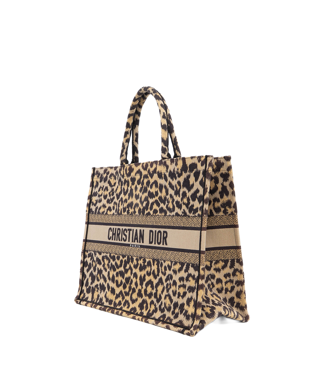 DIOR BOOK TOTE LARGE BROWN LEOPARD JACQUARD 50 MA 0281 1002