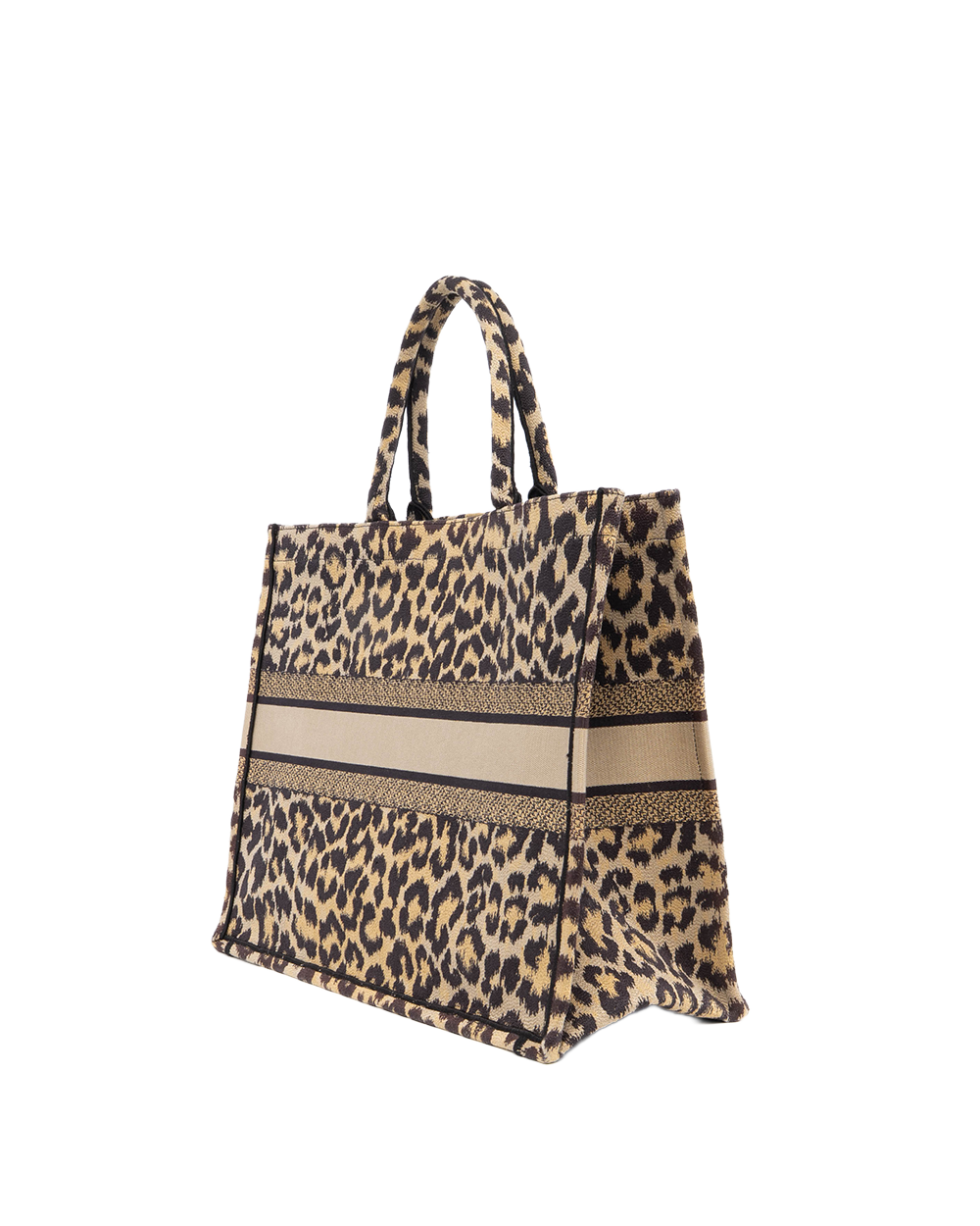 DIOR BOOK TOTE LARGE BROWN LEOPARD JACQUARD 50 MA 0281 1003