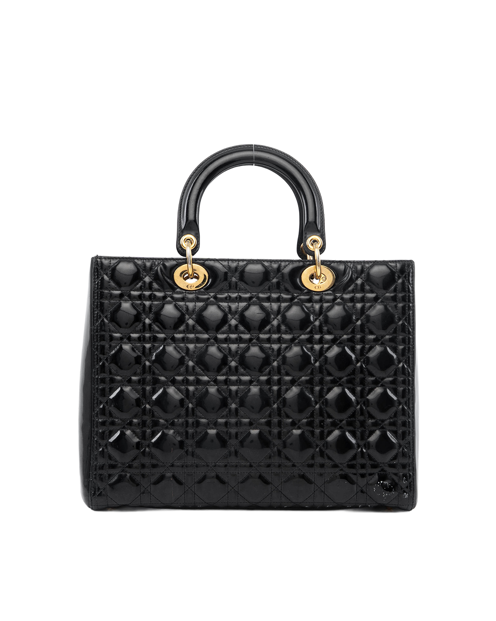 DIOR LADY LARGE BLACK PATENT GHW 05 MA 1110 07230