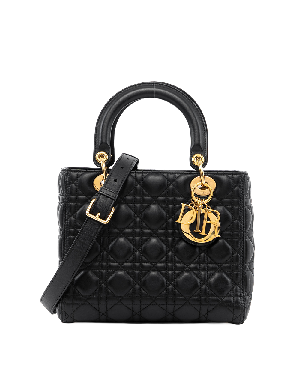DIOR LADY MEDIUM BLACK LAMB GHW 18 MA 0117 4000