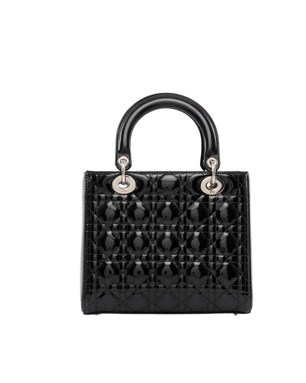 DIOR LADY MEDIUM BLACK PATENT SHW 16 BO 01555 5180