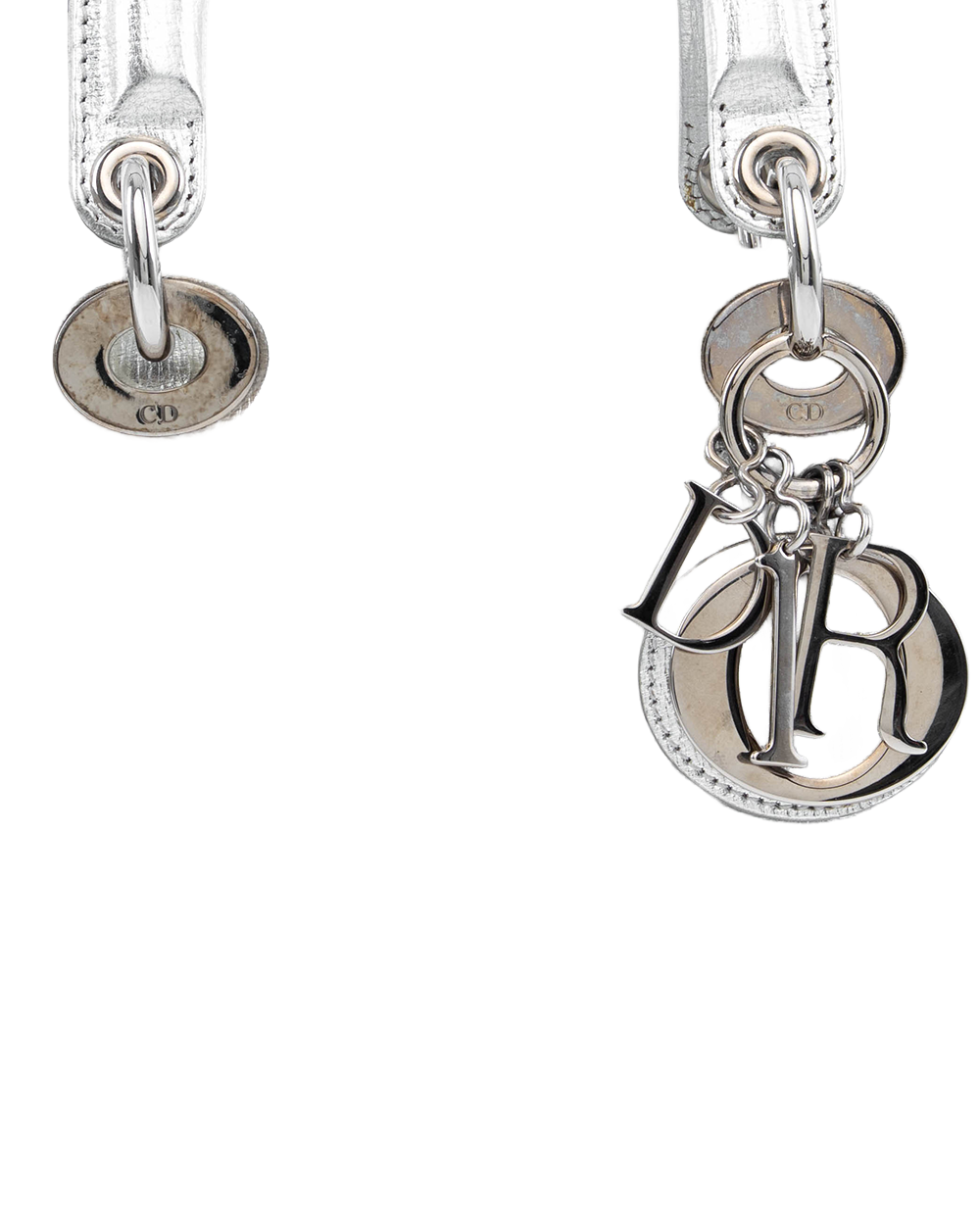 DIOR LADY SMALL SILVER METALLIC CALF SHW 18 MA 1116 82702