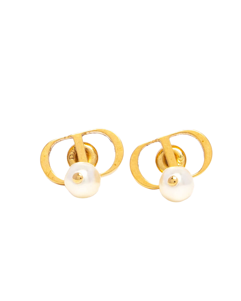 DIOR PETIT CD EARRINGS GOLD PEARL GHW 5175