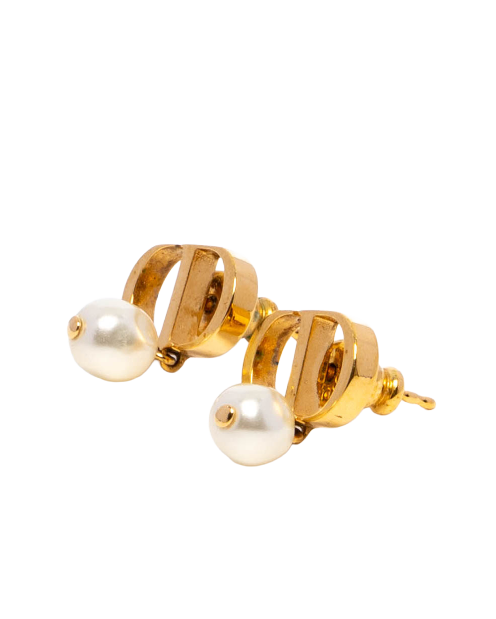 DIOR PETIT CD EARRINGS GOLD PEARL GHW 5176