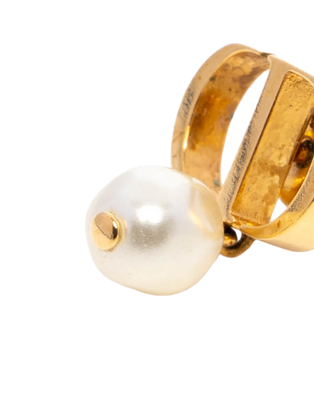 DIOR PETIT CD EARRINGS GOLD PEARL GHW 5179