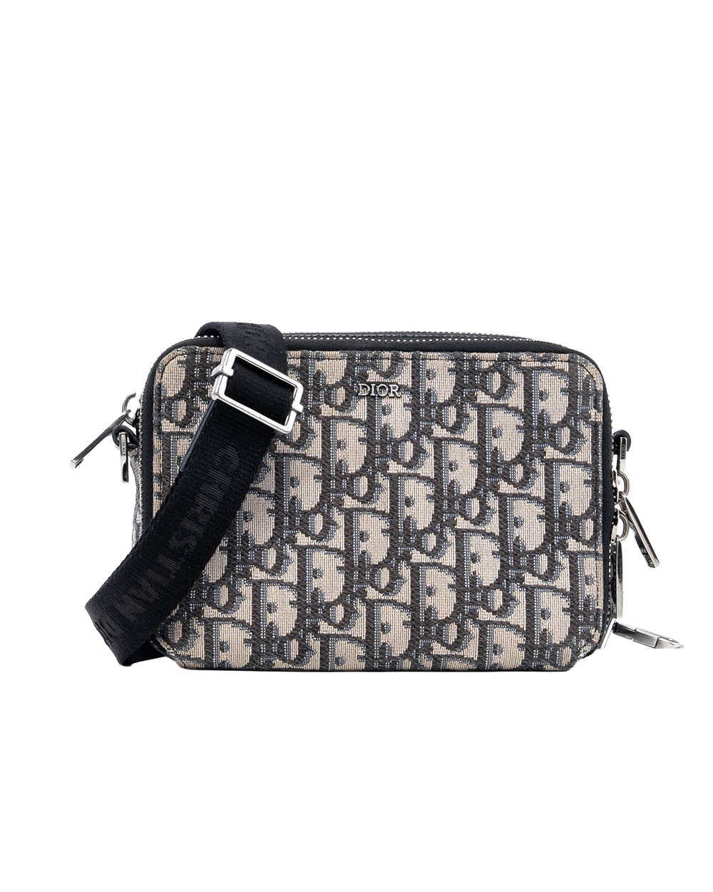 DIOR POUCH WITH STARP BLUE OBLIQUE JACUARD SHW 22 BO 1109 01085