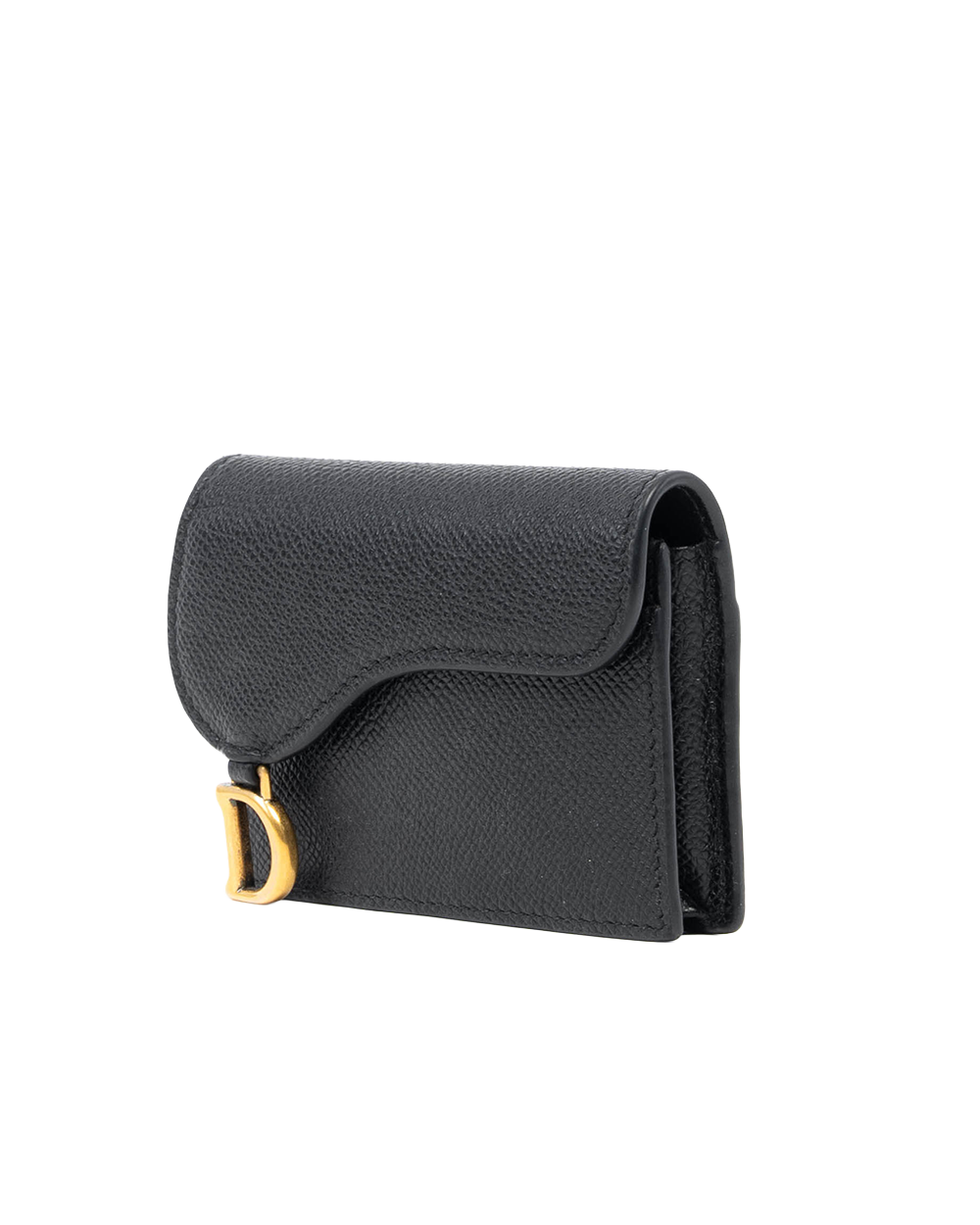 DIOR SADDLE CARD HOLDER SHORT BLACK CALF GHW 43 MA 1200 8098