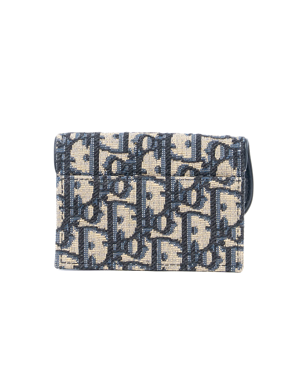 DIOR SADDLE CARD HOLDER SHORT BLUE OBLIQUE JACUARD GHW 93 MA 0272 5110