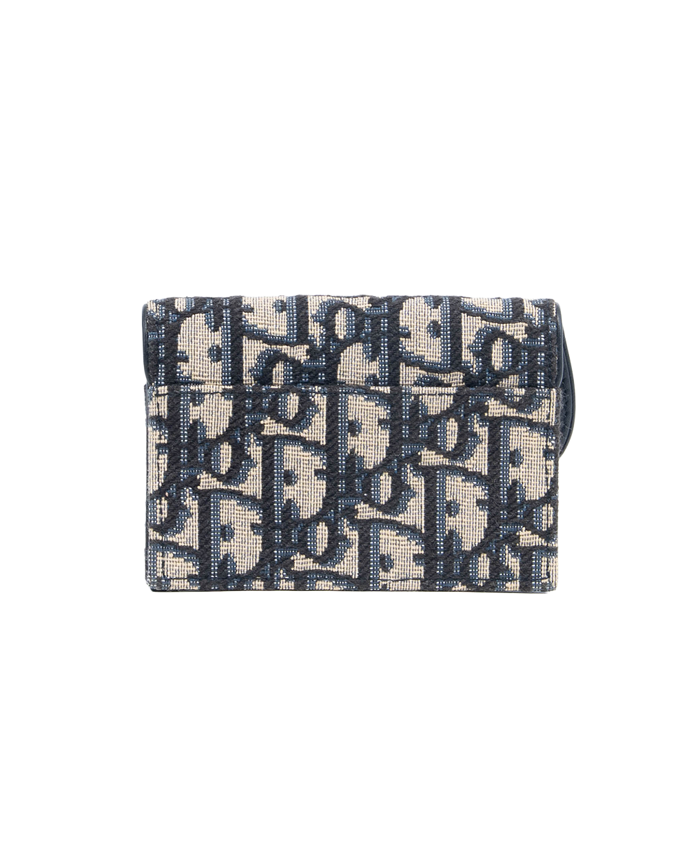 DIOR SADDLE CARD HOLDER SHORT NAVY OBLIQUE JACUARD GHW 93MA1202 1176