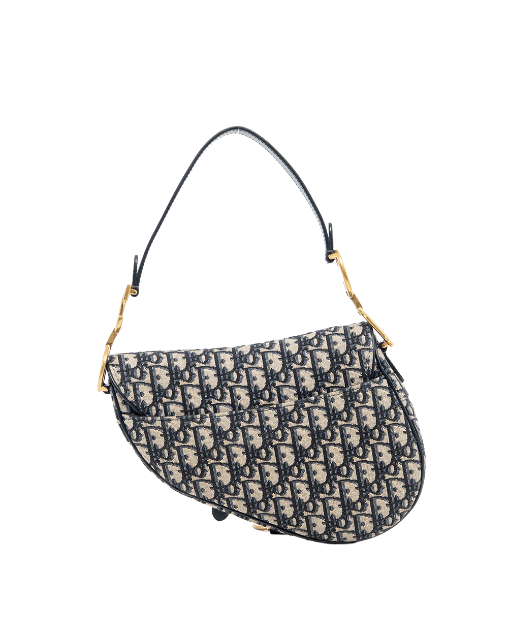 DIOR SADDLE MEDIUM NAVY OBLIQUE JACUARD GHW 36 MA 0272 06608