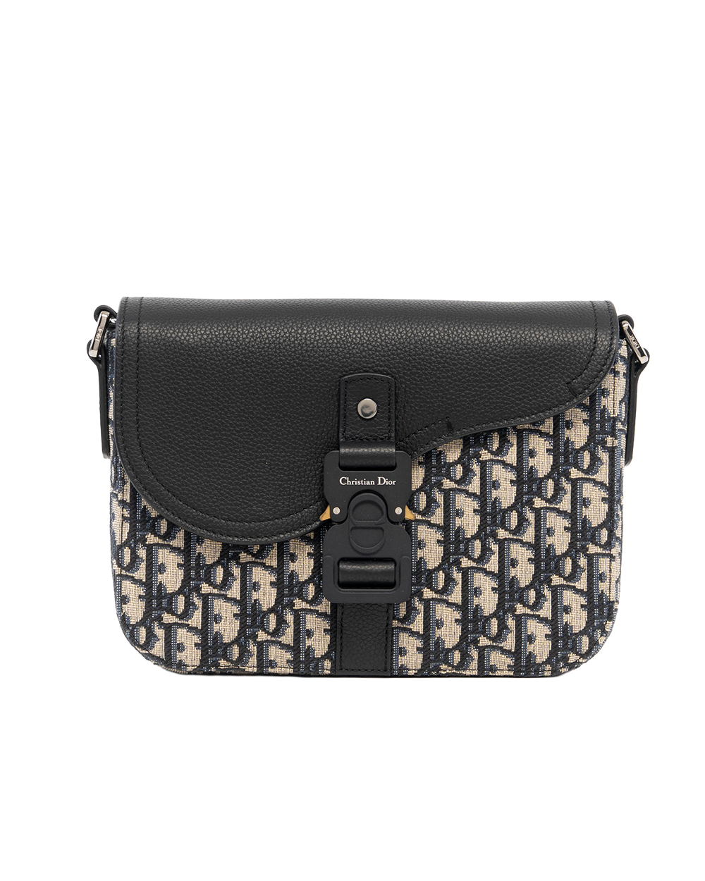 DIOR SADDLE MESSENGER SMALL BLACK NAVY OBLIQUE JACUARD GHW SHW 28 BO 1222 09507