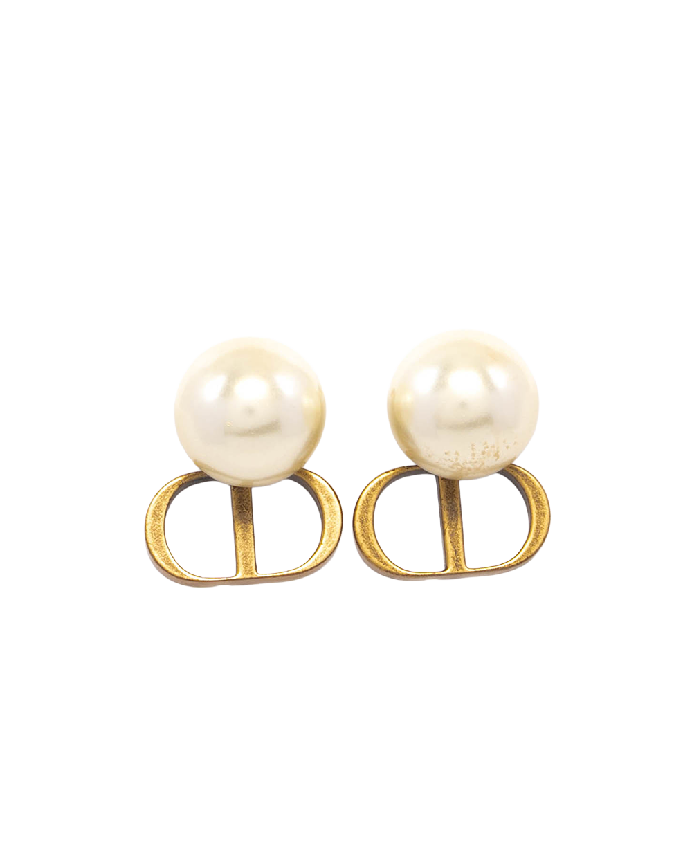 DIOR TRIBALES EARRINGS GOLD PEARL GHW 09699