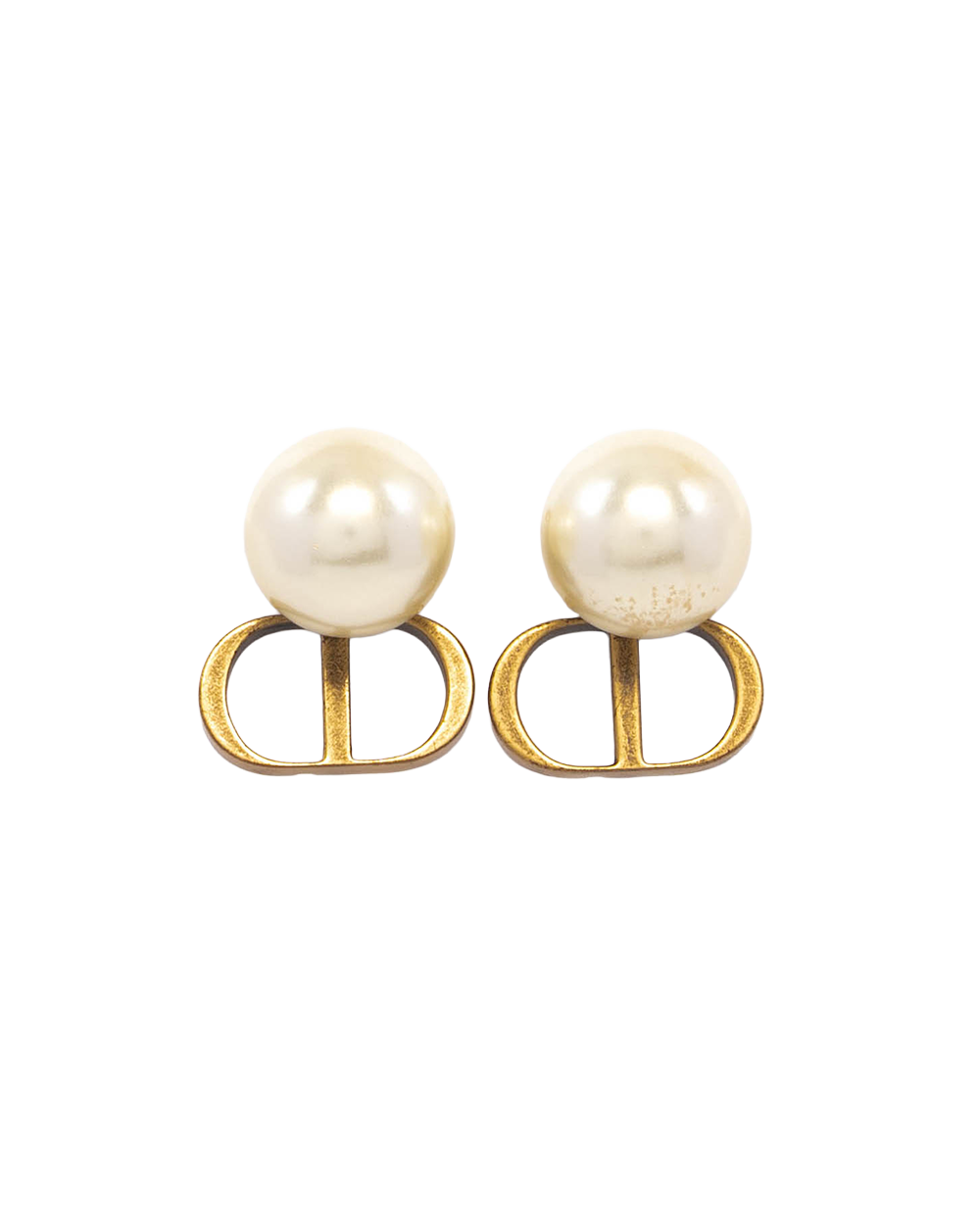DIOR TRIBALES EARRINGS GOLD PEARL GHW 09700