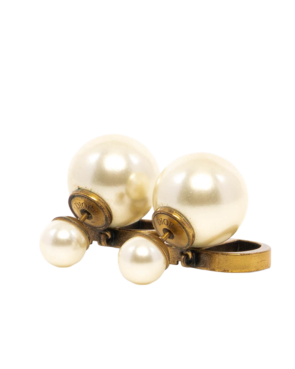 DIOR TRIBALES EARRINGS GOLD PEARL GHW 09705